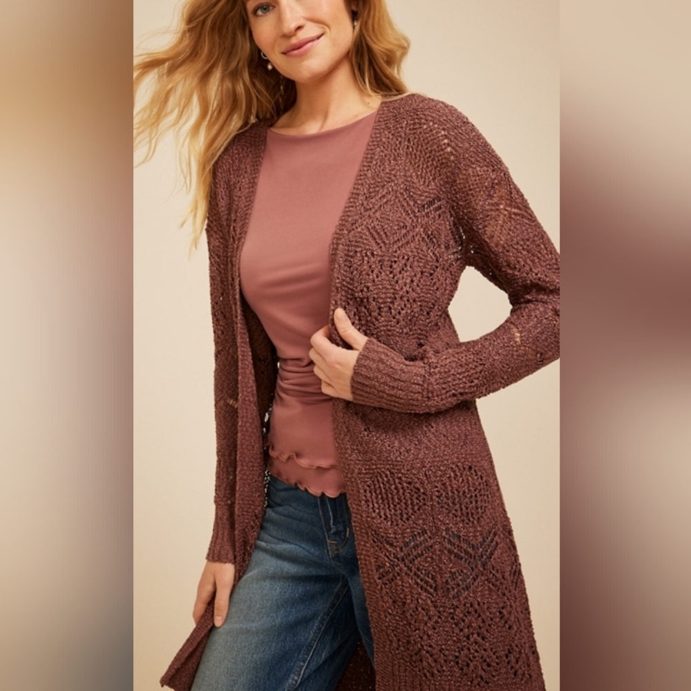 MAURICES NWT Women's Brown Knit Sweater Cardigan.Size XS - Picture 7 of 7